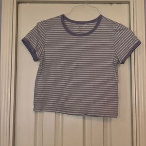 Purple and white stripped crop top